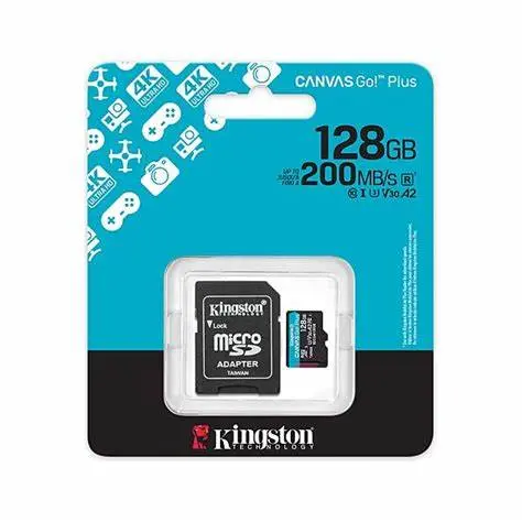 Kingston Micro SD con Adat. 128GB C10 u3 v30 A2 200MB/s